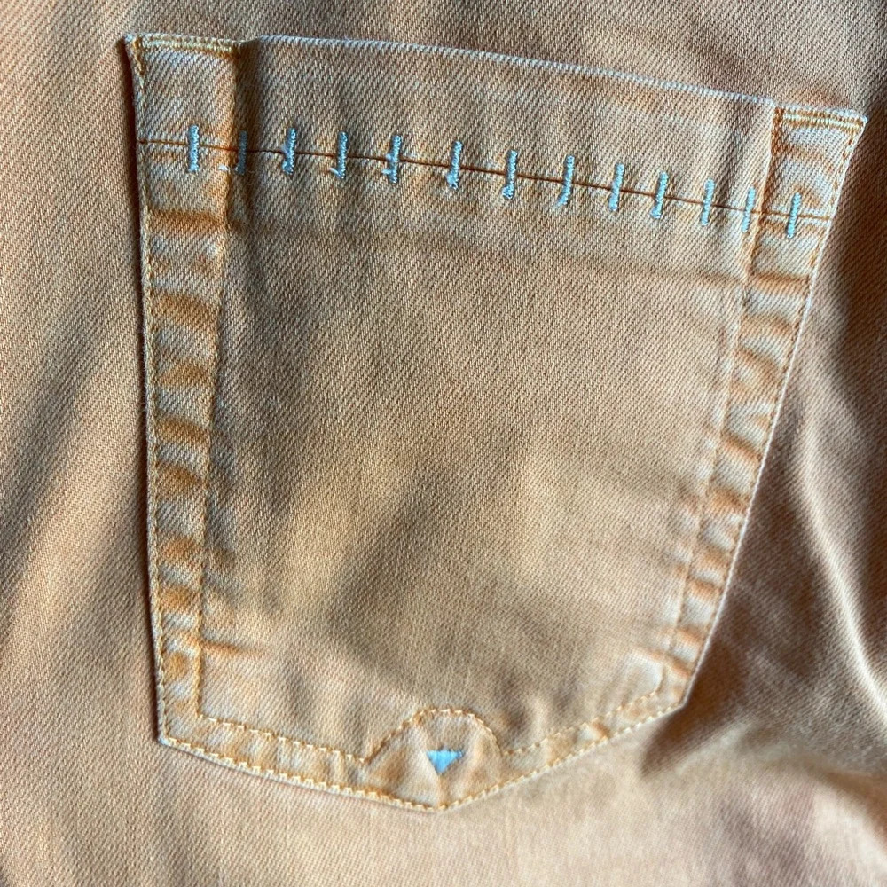 Dismero Denim Pants Made In Italy Jeans Size 33 Orange Bright Skinny Colorblock - Picture 13 of 13